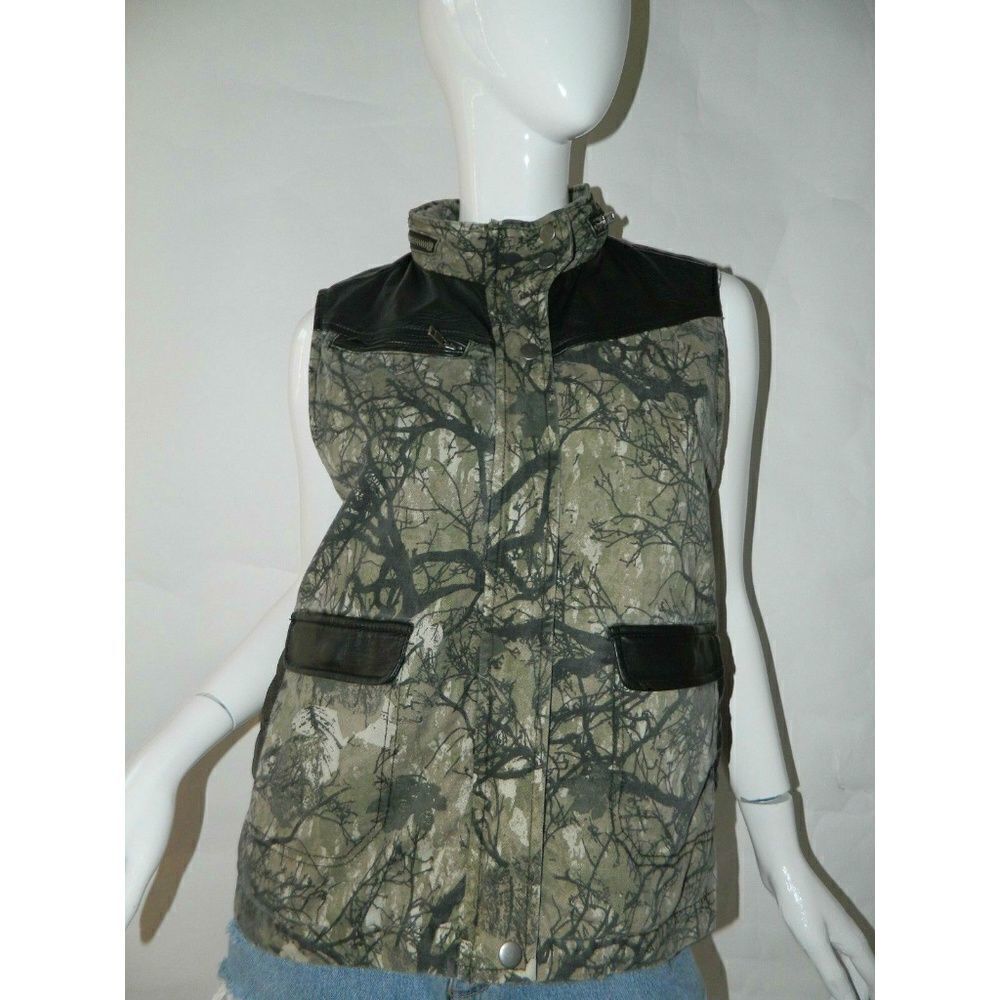BDG Jacket Green Outitters Vest‎ Camo Hooded  Sz M
